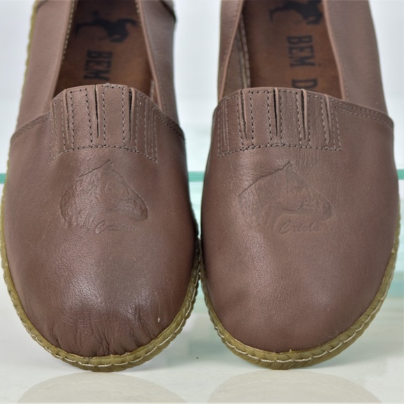 Criola 6 NWOB/T Brown Leather Espadrille Flats - Picture 1 of 8